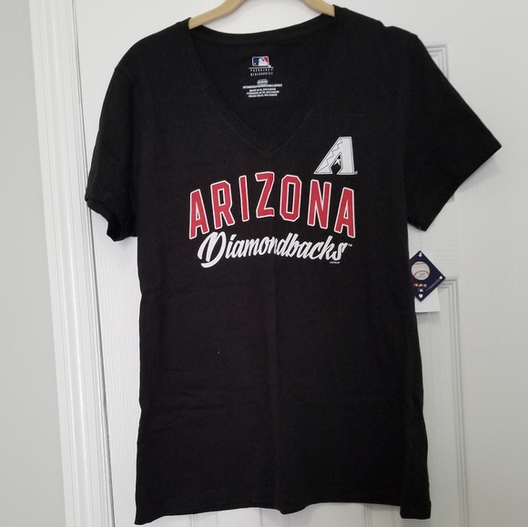 NWT MLB Diamondbacks Black and Red V Neck Tshirt - Picture 2 of 5